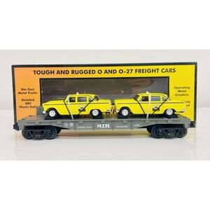MTH Auto Transport Flat Car w/ Ertl '59 Taxis 30-7625 New
